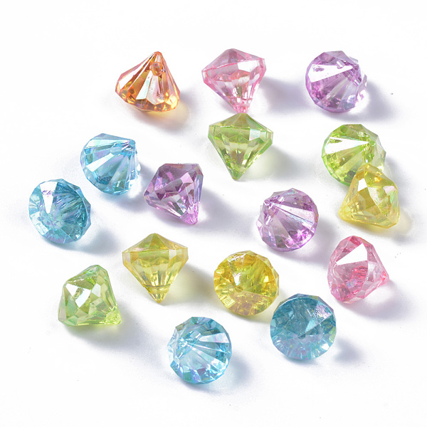 

PandaHall Transparent Acrylic Charms, AB Color Plated, Faceted, Diamond Shape, Mixed Color, 12x11mm, Hole: 1.6mm Acrylic Diamond Multicolor