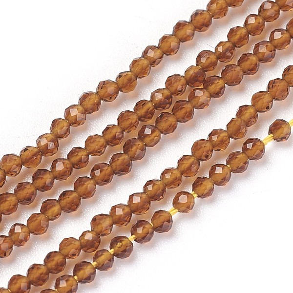 

PandaHall Transparent Glass Beads Strands, Faceted, Round, Sienna, 2mm, Hole: 0.5mm, about 164~182pcs/strand, 14.8~15.7 inch(37.5~40cm)..., Brown