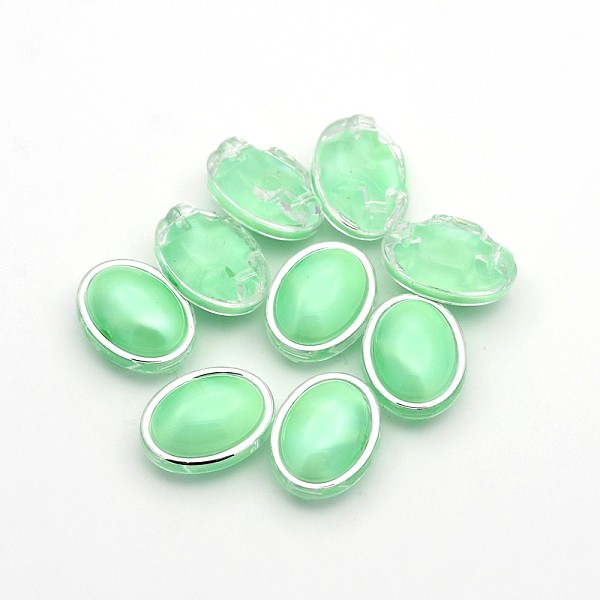 

PandaHall Sew on Taiwan Acrylic, Multi-strand Links, Garment Accessories, Oval, Light Green, 17x13x8mm, Hole: 1mm Acrylic Rhinestone Oval...
