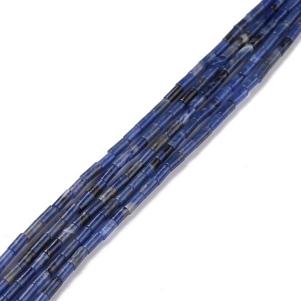 PandaHall Natural Sodalite Beads Strands, Undyed, Column, 3.8~4.3x2.4mm, Hole: 0.9mm, about 87pcs/strand, 14.88~15.12 inch(37.8~38.4cm)...