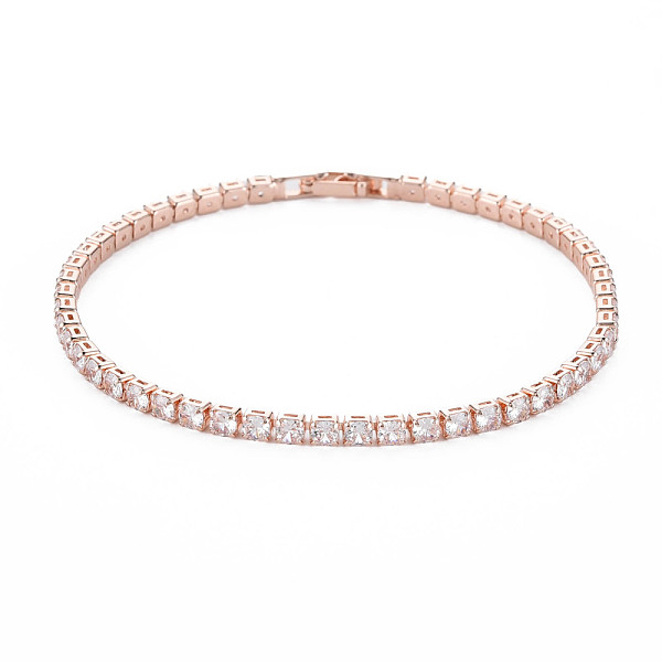 

PandaHall Clear Cubic Zirconia Tennis Bracelet, Brass Cubic Zirconia Link Chain Bracelet for Women, Cadmium Free & Nickel Free & Lead Free...