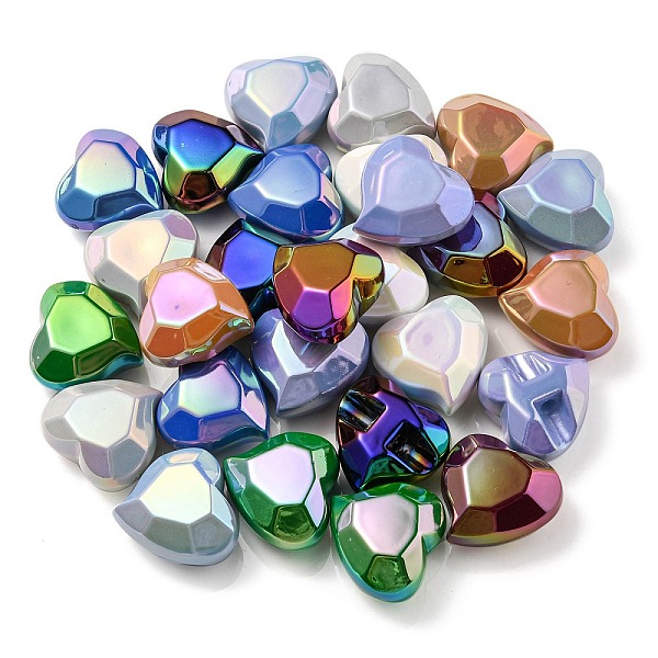 

PandaHall UV Plating Rainbow Iridescent Acrylic Beads, Heart, Mixed Color, 22x23x13mm, Hole: 3.5mm Acrylic Heart Multicolor