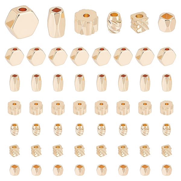 

PandaHall 60Pcs 6 Styles Brass Spacer Beads, Mixed Shapes, Real 18K Gold Plated, 3~6x3~x3~3.5mm, Hole: 1~1.5mm, 10pcs/style Brass Mixed...