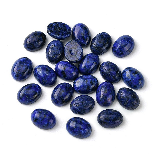 

PandaHall Natural White Jade Cabochons, Oval, Dyed, Medium Blue, 8~8.5x6~6.5x2.5~3.5mm White Jade Oval
