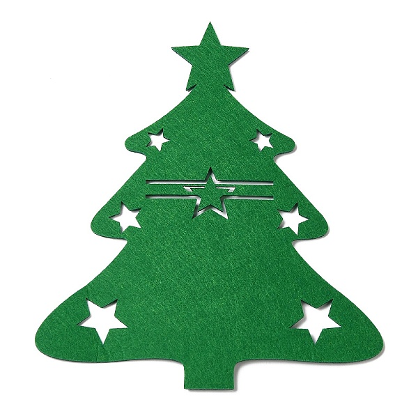 

PandaHall Christmas Themed Felt Tableware Holders, for Fork Spoon Knife Storage Party Table Dinner Decoration Supplies, Christmas Tree..., Green