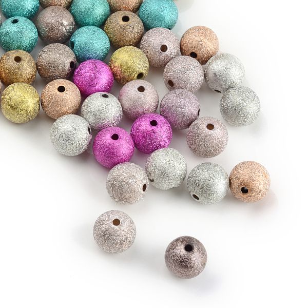 

PandaHall Spray Painted Acrylic Beads, Matte Style, Round, Mixed Color, 8mm, Hole: 2mm Acrylic Round Multicolor