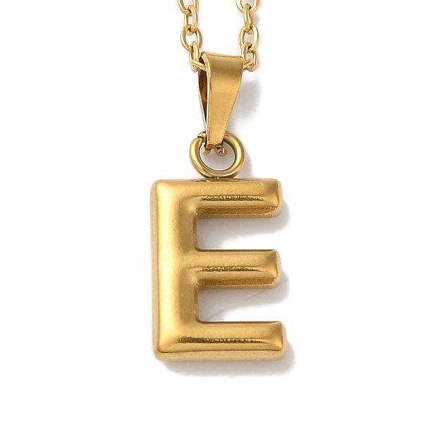 

PandaHall Vacuum Plating 201 Stainless Steel Necklaces, Letter, Letter E, 17.80 inch(45.2cm), Pendant: 22.5x9x3mm 201 Stainless Steel Letter...