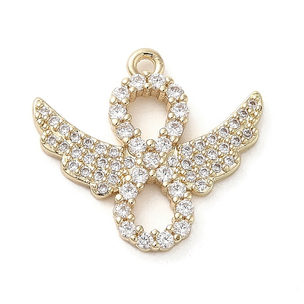 

PandaHall Brass Micro Pave Clear Cubic Zirconia Pendants, Long-Lasting Plated, Angeles, Golden, 18x19.5x2.5mm, Hole: 1.4mm Brass+Cubic...