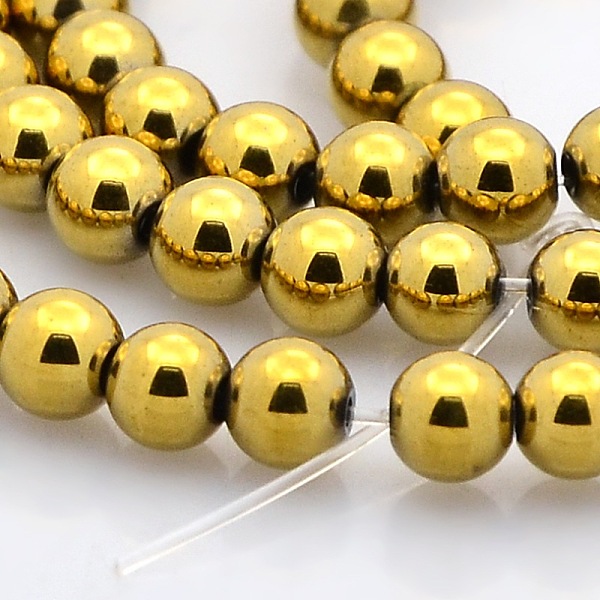 

PandaHall Round Non-magnetic Synthetic Hematite Beads Strands, Golden Plated, 4mm, Hole: 1mm, about 100pcs/strand, 15.7 inch Non-magnetic...