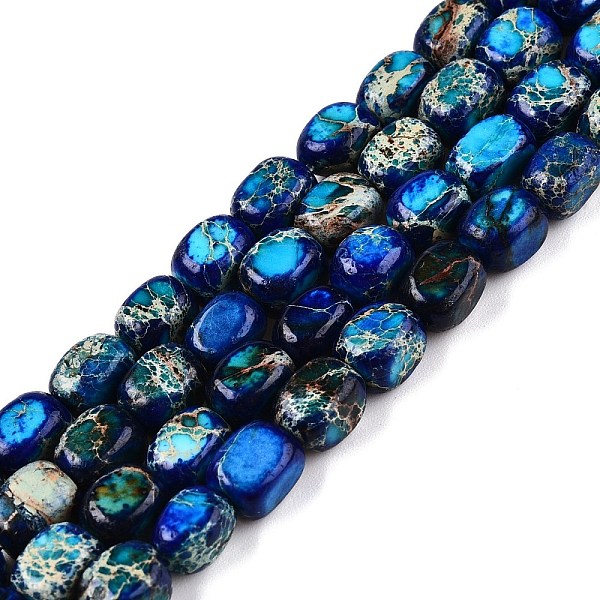 Brins de perles de jaspe impérial naturel