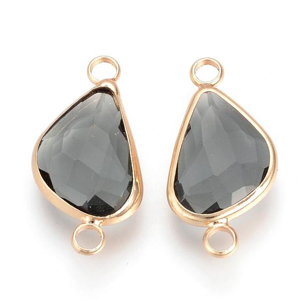 

PandaHall Glass Links connectors, with Brass Findings, Faceted, Triangle, Nickel Free, Raw(Unplated), Slate Gray, 21x11.5x4mm, Hole: 2mm...