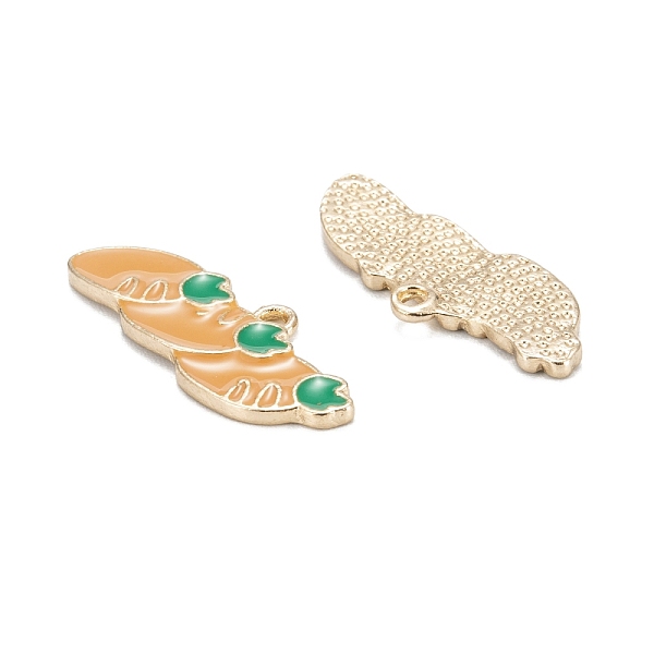 

PandaHall Alloy Enamel Pendants, for Earrings, Light Gold, Carrot, Orange, 10x27x2mm, Hole: 1.6mm Alloy+Enamel Food Orange