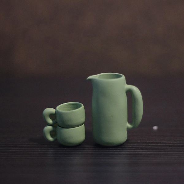 

PandaHall Miniature Teapot & Cup Set Ornaments, Micro Landscape Garden Dollhouse Accessories, Simulation Prop Decorations, Dark Sea Green...