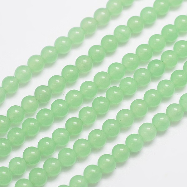 

PandaHall Natural & Dyed Malaysia Jade Bead Strands, Round, Light Green, 6mm, Hole: 0.8mm, about 64pcs/strand, 15 inch Malaysia Jade Round