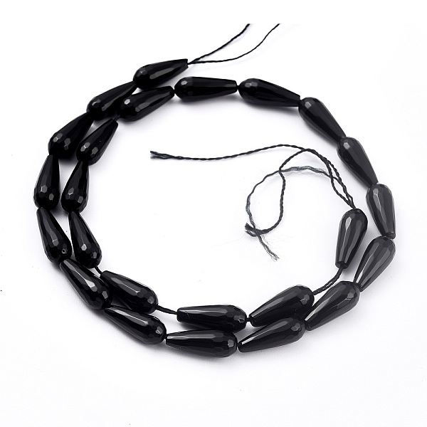 

PandaHall Natural Gemstone Strands, Faceted Teardrop, Grade A Black Onyx, about 6mm wide, 16mm long, hole: 0.8mm, about 25 pcs/strand, 16"...