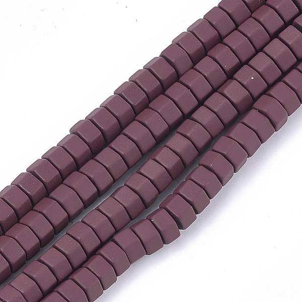 

PandaHall Spray Painted Non-magnetic Synthetic Hematite Beads Strands, Matte Style, Hexagon, Brown, 3x6x5mm, Hole: 0.7mm, about...