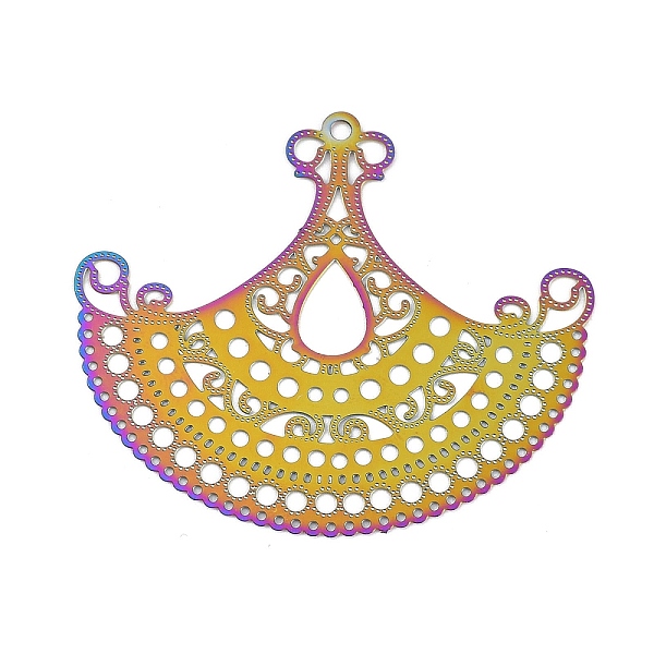 304 Stainless Steel Etched Metal Embellishments Pendants