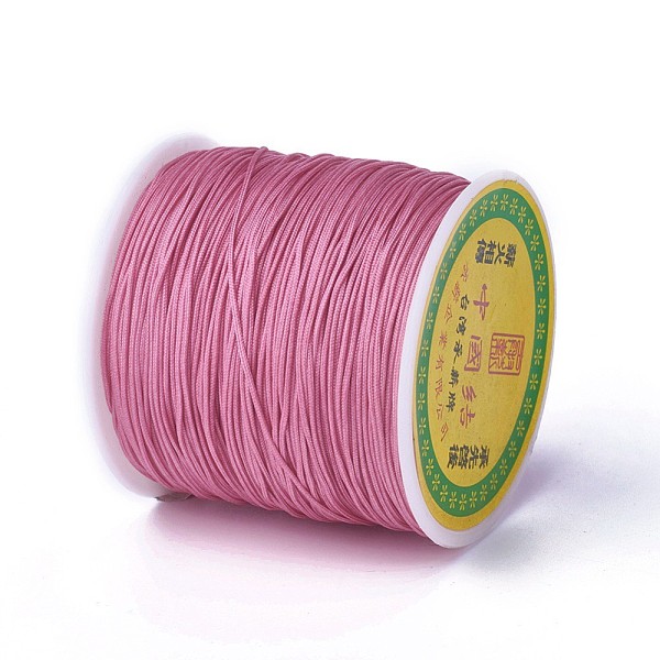 

PandaHall Round String Thread Polyester Fibre Cords, Flamingo, 0.8mm, about 109.36 yards(100m)/roll Polyester Pink