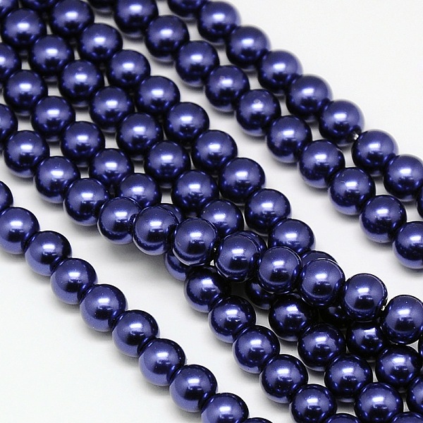 

PandaHall Eco-Friendly Dyed Glass Pearl Round Beads Strands, Grade A, Cotton Cord Threaded, Midnight Blue, 6mm, Hole: 1.2~1.5mm, about...