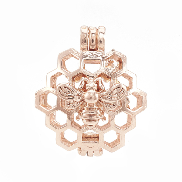 

PandaHall Alloy Locket Pendants, Diffuser Locket, Hollow, Honeycomb with Bee, Rose Gold, 26x22x13mm, Hole: 4x3mm, Inner Measure: 18mm Alloy...