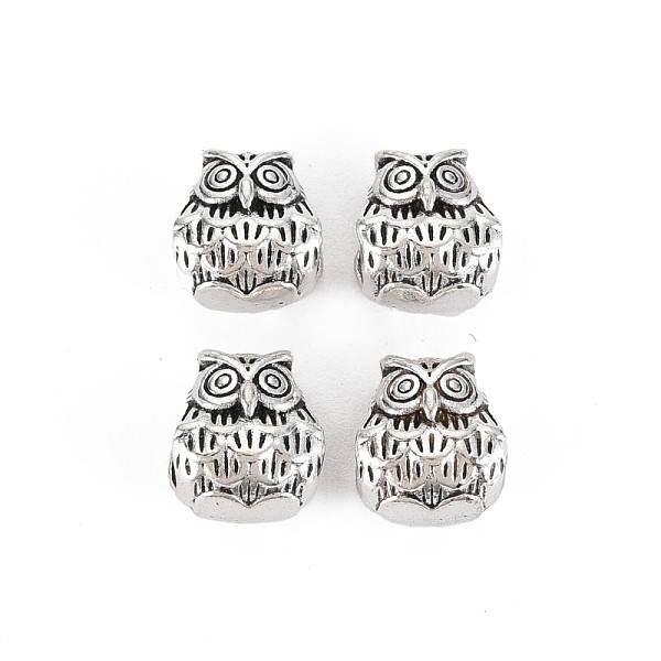 

PandaHall Tibetan Style Alloy European Beads, Cadmium Free & Lead Free, Owl, Antique Silver, 11x9x8mm, Hole: 4.5mm, about 400pcs/1000g Alloy...