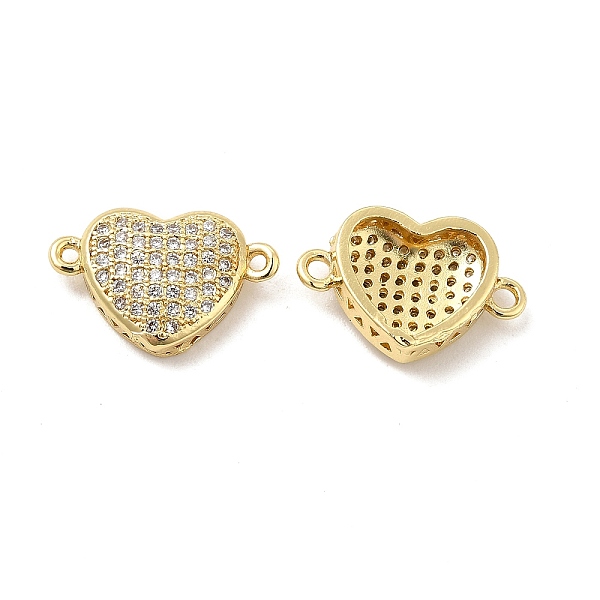 

PandaHall Brass Micro Pave Clear Cubic Zirconia Connector Charms, Heart Links, Real 18K Gold Plated, 10x16x4mm, Hole: 1.4mm Brass+Cubic...