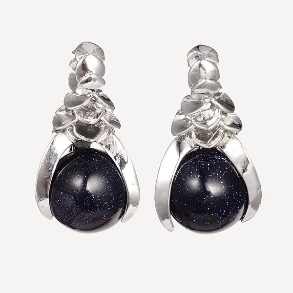 

PandaHall Synthetic Blue Goldstone Pendants, with Brass Findings, Cadmium Free & Lead Free, Claw & Round, Platinum, 35x18mm, Hole: 5mm Blue...