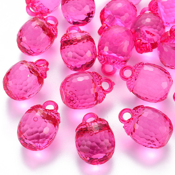 

PandaHall Autumn Theme Transparent Acrylic Pendants, Faceted, 3D Persimmon, Camellia, 27.5x19.5mm, Hole: 4mm, about 95pcs/500g Acrylic Fruit..., Pink