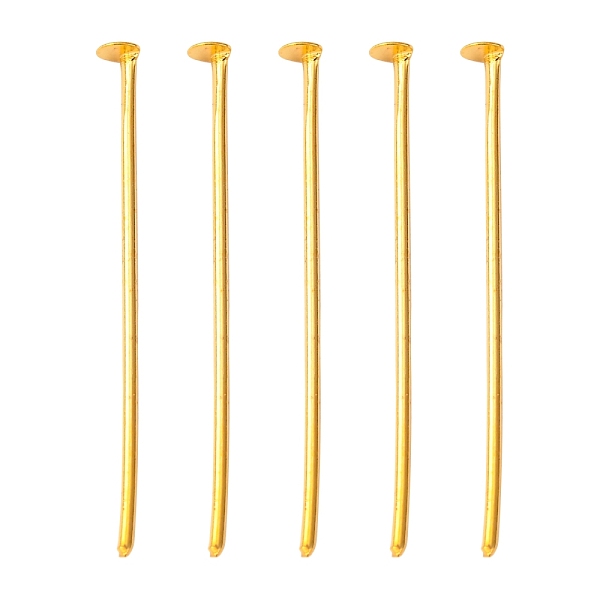 

PandaHall Iron Flat Head Pins, Cadmium Free & Nickel Free & Lead Free, Golden, 30x0.75~0.8mm, about 6730pcs/1000g Iron