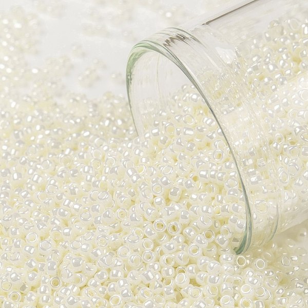 

PandaHall TOHO Round Seed Beads, Japanese Seed Beads, (122) Opaque Luster Navajo White, 15/0, 1.5mm, Hole: 0.7mm, about 3000pcs/bottle...