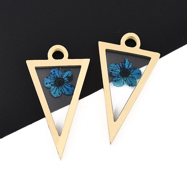 304 Stainless Steel Epoxy Resin Pendants