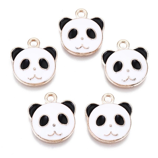 

PandaHall Alloy Enamel Pendants, Panda Shape, Cadmium Free & Lead Free, Light Gold, White, 17x15.5x4mm, Hole: 2mm Alloy+Enamel Panda White