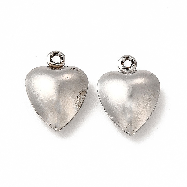 

PandaHall 304 Stainless Steel Charms, Heart Charm, Stainless Steel Color, 12.5x9x4mm, Hole: 1mm 304 Stainless Steel Heart