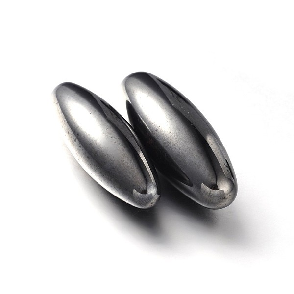 

PandaHall Magnetic Synthetic Hematite Oval Beads, No Hole, 35.5~37x12.5~13.5mm Magnetic Hematite Oval