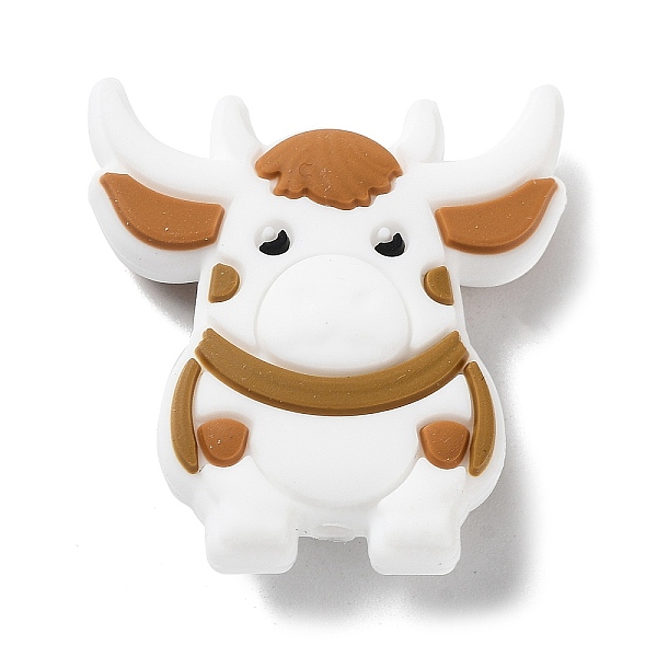 

PandaHall Cattle Silicone Beads, DIY Nursing Necklaces Making, Peru, 29x28x9mm, Hole: 2mm Silicone Cattle Brown