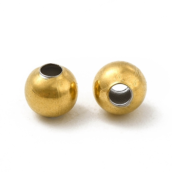 

PandaHall 304 Stainless Steel Round Beads, Golden, 4x3.5mm, Hole: 1.5mm 304 Stainless Steel Round