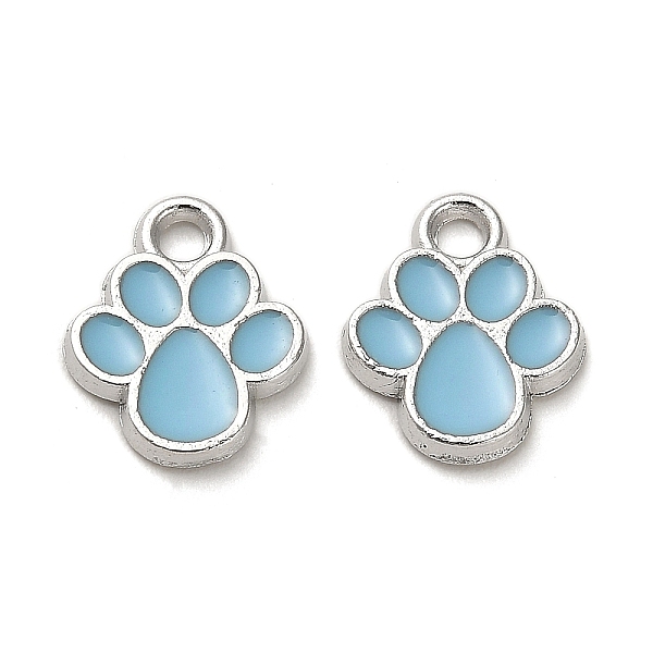 

PandaHall Alloy Enamel Charms, Lead Free & Cadmium Free, Platinum, Paw Print Charm, Light Sky Blue, 13x10.5x1.5mm, Hole: 2mm Alloy+Enamel...