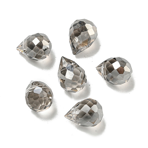 

PandaHall Electroplate Glass Beads, Faceted, Full Rainbow Plated, Teardrop, Gray, 9.5x8mm, Hole: 1.2mm Glass Teardrop Gray
