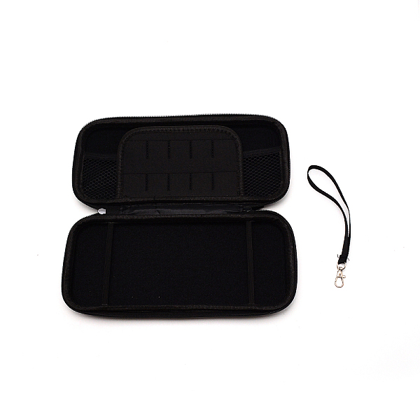 PandaHall Game Console EVA Cute Portable Carring Case, Polyester and PU Case with Iron Finding, Black, 260x117.5x48.5mm Polyester Black