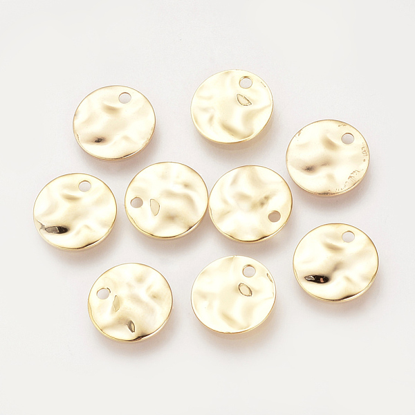 

PandaHall Brass Charms, Wavy Spacers, Nickel Free, Real 18K Gold Plated, Flat Round, Golden, 10x1mm, Hole: 1mm Brass Flat Round