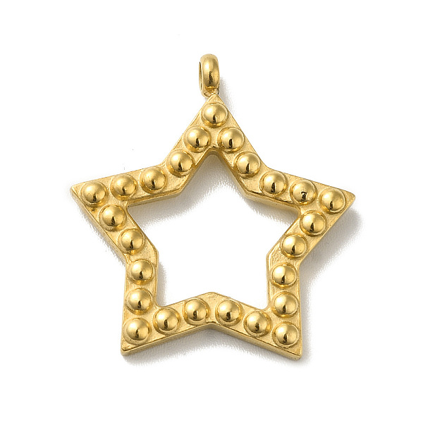 

PandaHall Vacuum Plating 304 Stainless Steel Pendants, Hollow Star Charm, Golden, 24x22x2.5mm, Hole: 2mm 304 Stainless Steel Star