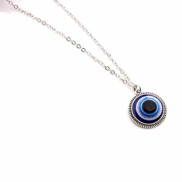 

PandaHall 18CM Alloy Resin Blue Eye Necklaces Alloy