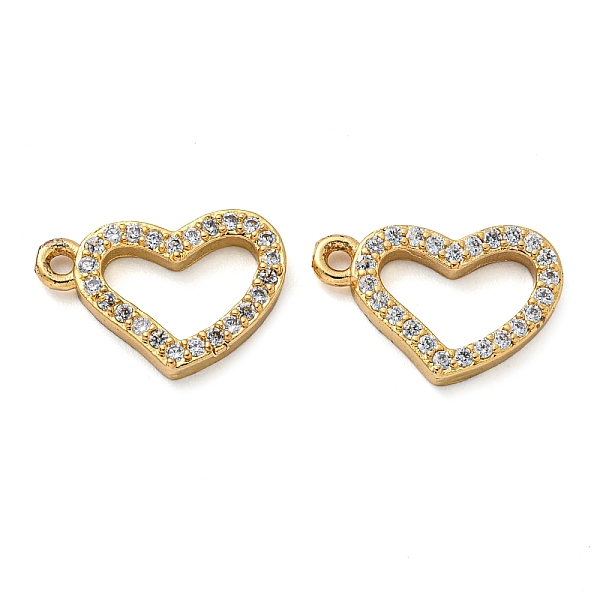 

PandaHall Rack Plating Brass Micro Pave Clear Cubic Zirconia Charms, Long-Lasting Plated, Cadmium Free & Lead Free, Heart, Real 18K Gold...