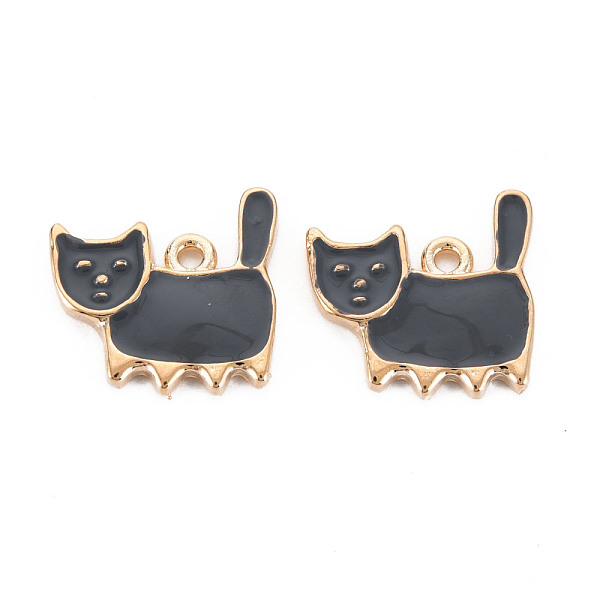 

PandaHall Rack Plating Alloy Pendants, Cadmium Free & Lead Free, Cat, Gray, 16.5x18x2mm, Hole: 1.6mm Alloy+Enamel Cat Shape Gray