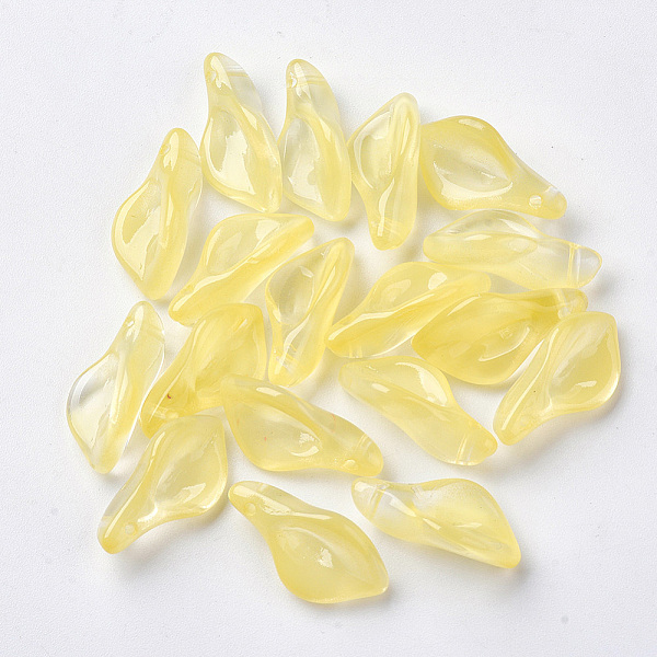

PandaHall Transparent Spray Painted Glass Pendants, Petaline, Gold, 20x10.5x6mm, Hole: 1.2mm Glass Petaline Gold