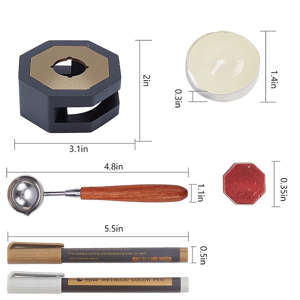

PandaHall CRASPIRE DIY Letter Seal Kit, with Sealing Wax Particles, Stainless Steel Spoon, Candle, Wood Sealing Wax Furnace and Metallic..., Multicolor