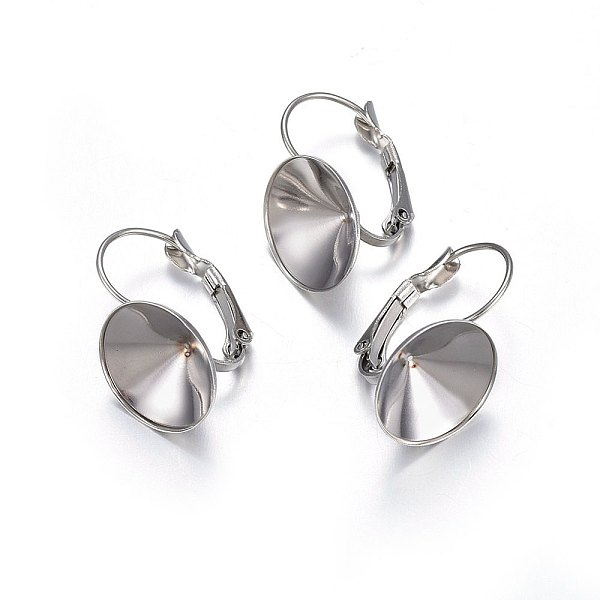 

PandaHall 201 Stainless Steel Leverback Earring Findings, with 304 Stainless Steel Earring Hooks, Stainless Steel Color, 22x14.5x16mm, Tray...