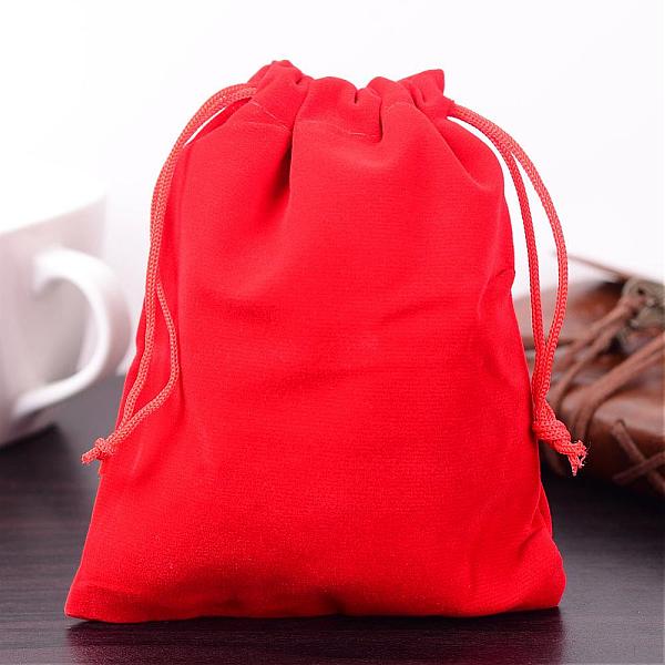 

PandaHall Rectangle Velvet Pouches, Gift Bags, Red, 15x12cm Velvet Red