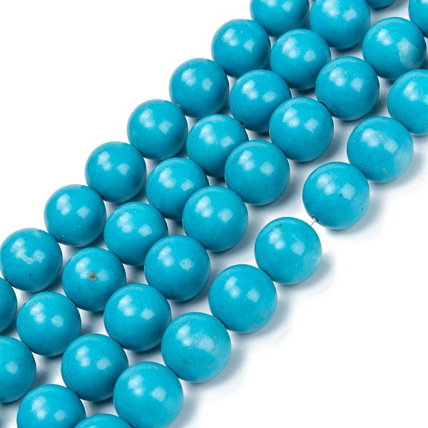

PandaHall Natural Howlite Beads Strands, Dyed & Heated, Round, 14mm, Hole: 1.4mm, about 29pcs/strand, 15.55 inch(39.5cm) Howlite Round