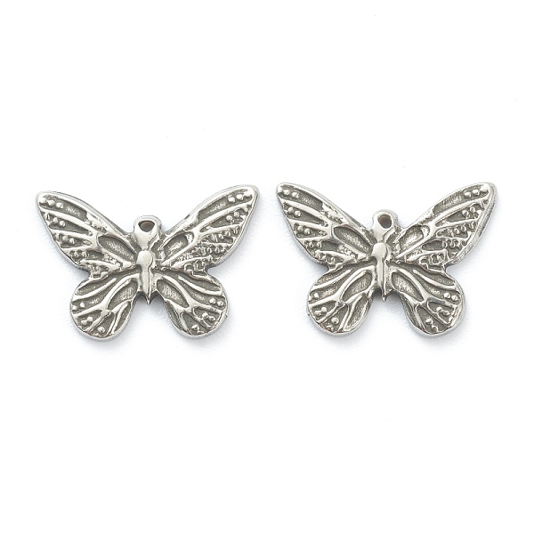

PandaHall 304 Stainless Steel Charms, Butterfly, Stainless Steel Color, 11x15x1.5mm, Hole: 0.7mm 304 Stainless Steel Butterfly